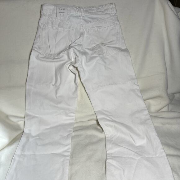 New ZARA Jeans Women's Wide Leg Mid Rise Casual Bohemian US 4 - Picture 4 of 5